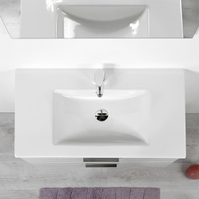 Mobile Bagno Sospeso 80 cm Lavabo in Ceramica di Prima Qualità - OFFERTA LIMITATA